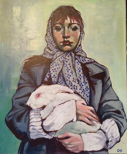 Målning av Nazima, deltagare på Allmän kurs 2020-2023, målad av Olga Hassan